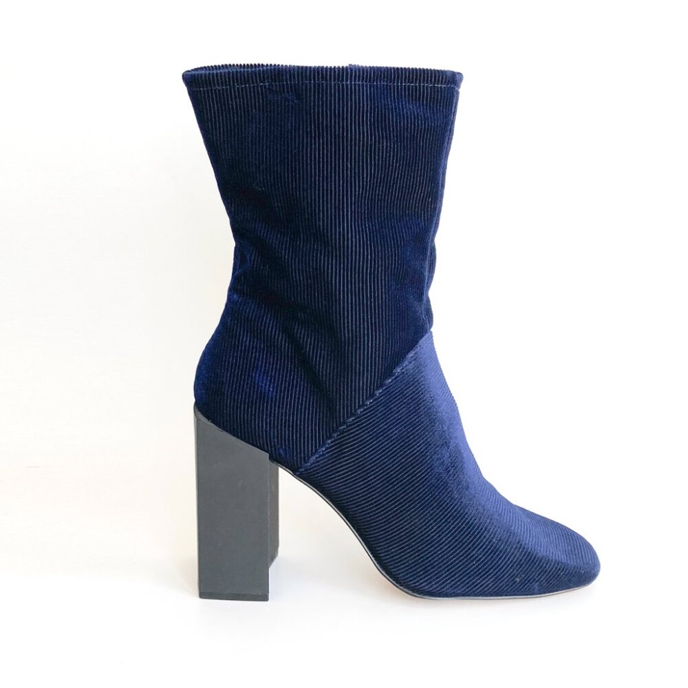 Halston Corduroy KANDI Fabric Mid-Calf Boots NWOB